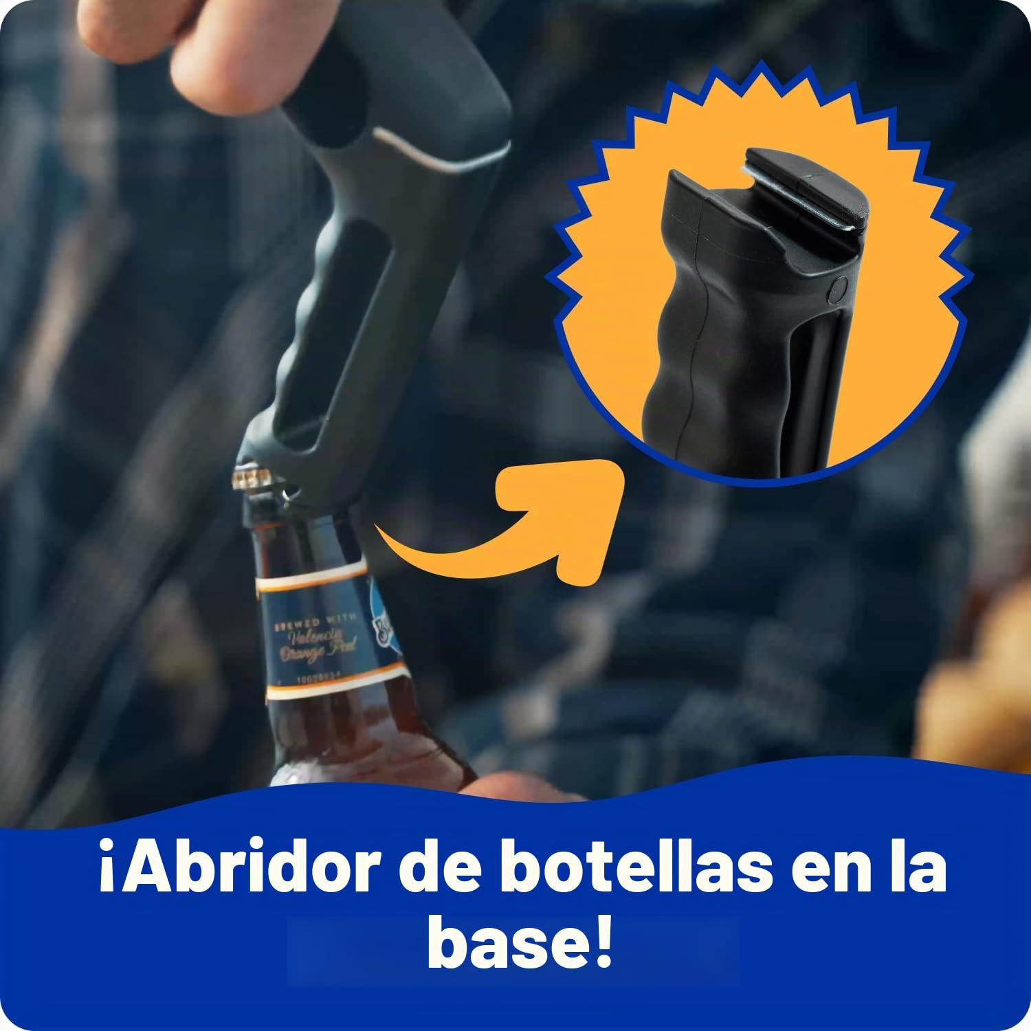 Scrub Daddy BBQ Daddy - Cepillo de Limpieza Barbacoa con Raspador y Abrebotellas, Limpiador de Parrillas de Barbacoa, Sin Cerdas de Alambre con FlexTexture, Cepillos Limpiadores para BBQ