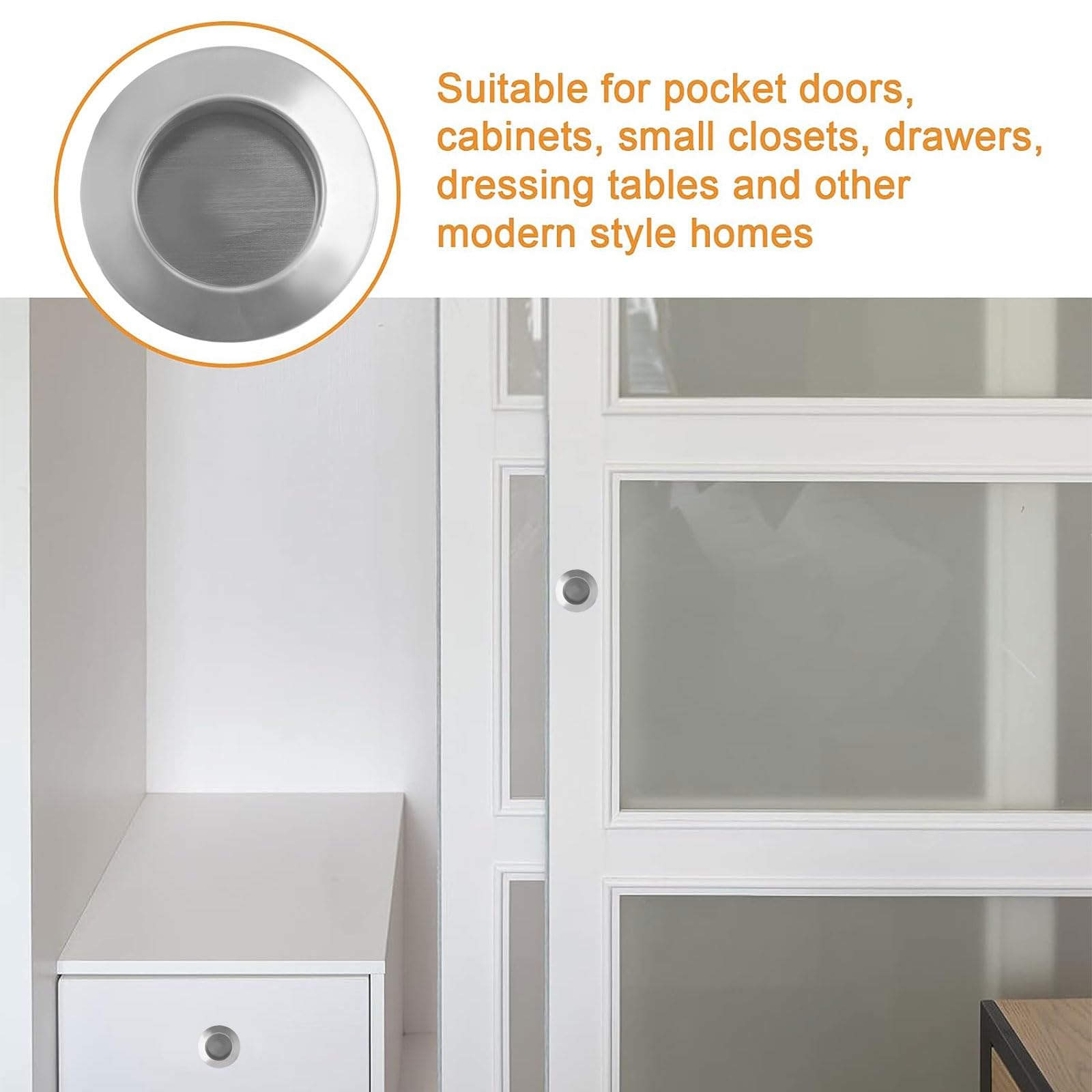 MOROBOR 8 Pack Round Sliding Closet Door Handles - Image 4
