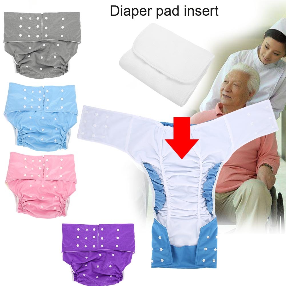 Yotown Adultos pañales de Tela, Ajustado pañal de pañal Reutilizable y Ropa Interior Protectora de Cuidado de incontinencia, Adecuado para Hombres Mujeres Adolescentes(2Pcs Diaper Insert Pad)