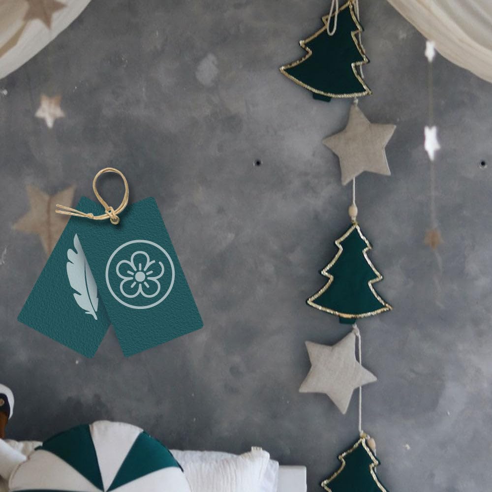 Moi Mili Girlande Weihnachtsgirlande 2 m Dekohänger Tannenbäume Sterne Leinen Deko für Weihnachten Advent Party Wanddeko