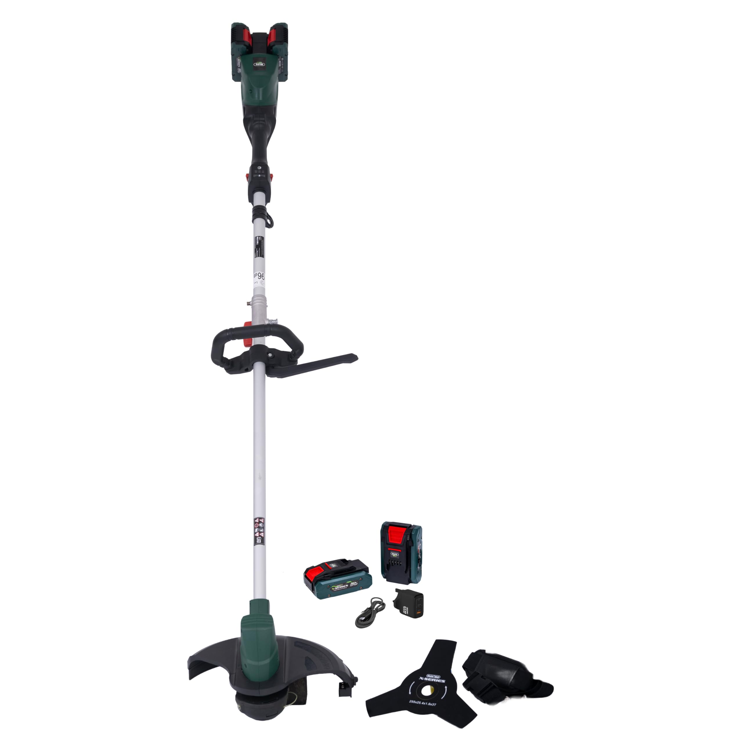 Webb 40V (2 x 20V) 30cm (12") Brushless Trimmer & Brushcutter (2 x 4Ah Batteries & Charger)