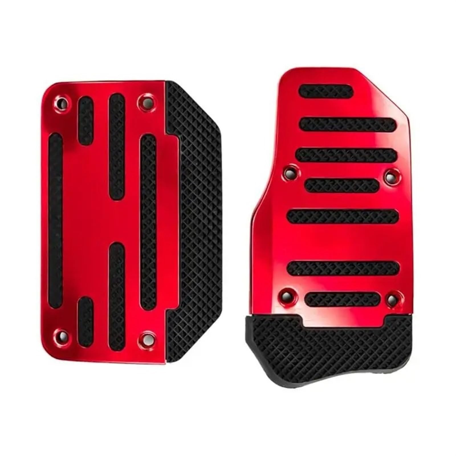 Auto Bremspedal 1 Paar Universal-Aluminium-Automatikgetriebe-Auto-Fußgas- Pedal-Set-Abdeckung, rutschfeste Pedale, Bremssatz, Kraftstoff Bremse Fußstütze(Red) Auto & Motorrad