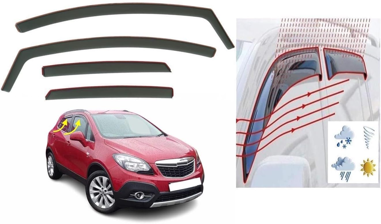 Set Of 4 Wind Deflectors INCHANNEL Type Compatible with VAUXHALL MOKKA/OPEL MOKKA SUV 2012 to