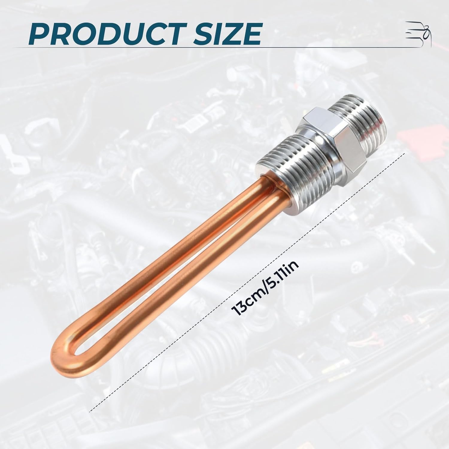 F7TZ-6A051-AA Engine Block Heater Replacement for Ford 1995-2003 F-250 F-350 7.3L Powerstroke Diesel, 120V 1000W 3/4" NPT Thread, Heating Element & Power Cord Kit