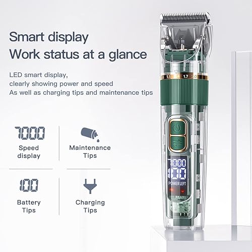 Miniatura 5 de Cortadora de pelo para perros, kit de cortapelos para perros con pantalla LED, cortaúñas para mascotas para perros, abrigos gruesos, juego de