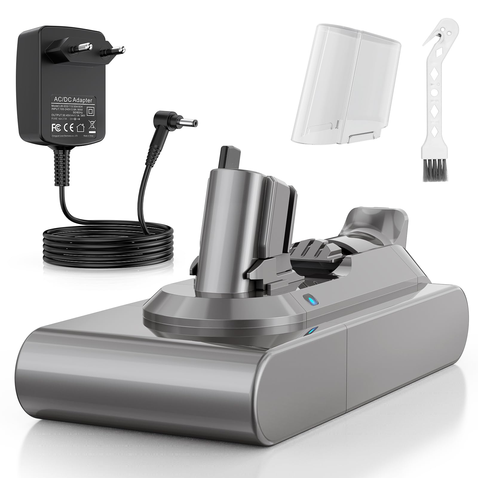 Batteria SV15 con caricabatterie per Dyson V11, 3900mAh ASUNCELL batteria di ricambio per V11 Torque Drive Outsize Absolute Extra V15 Detect Absolute Extra SV15 SV16 SV22 batteria per aspirapolvere
