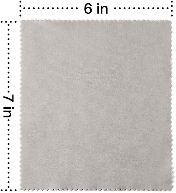 Eyeglass Cleaning Cloth Glasses Cleaner 12Pack Microfiber Lens Cleaner Eyewear Sunglass Wipes for Glass Jewelry Screen Camera Lint Free Thick 5x6 Inch (Grey, 6x7)