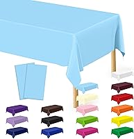 Vista 39 de QZYL 4 manteles de picnic con fundas de banco, manteles de plástico negro, 54 x 108 pulgadas, fundas rectangulares desechables impermeables