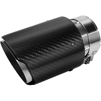 63 mm exhaust tips exhaust stainless steel and shiny carbon fibre car exhaust tailpipe inlet 2.5 inch outlet 3.5 inch shiny black silver