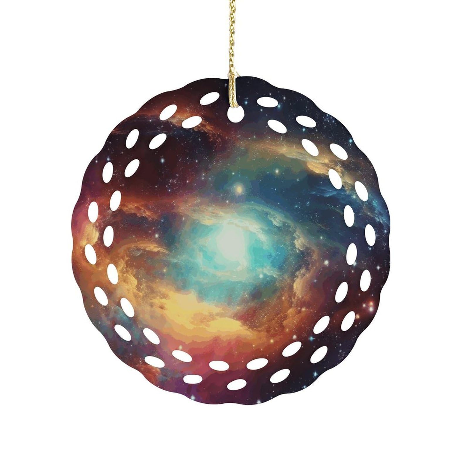 Fekiloot Women's Style Gorgeous Galaxy Ceramic Ornaments 3 Inch Round,Holiday Keepsake For ,Girls,Pet Owners,Hanging Ornament Gifts Idea For Home