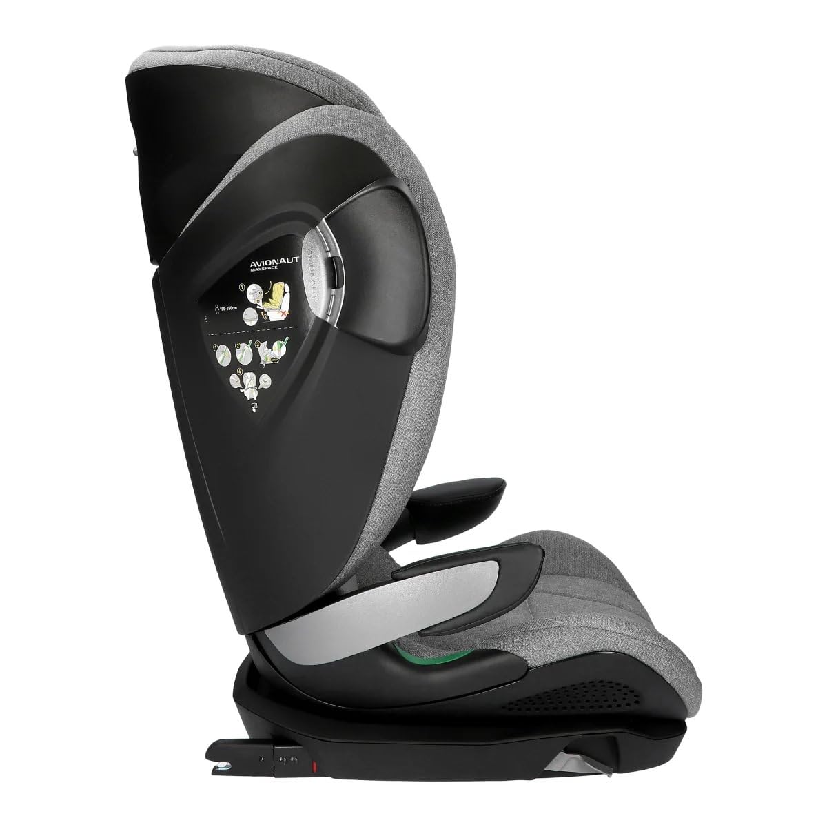 Kindersitz 15-36 kg Avionaut MaxSpace Smart Comfort System+ ergonomisch, sicher & bequem – mit verstellbarer Rückenlehne – ideal zum Schlafen und für lange Autofahrten (Grey)