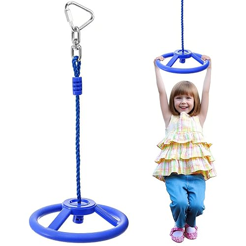 ZENFUN Wheel Obstacle 360 Degrees Rotating Joint, Swing Monkey Wheel for Warrior Obstacle Course, Spinner Swing Wheels for Outdoor&Indoor Playhouse, Playground Accessories & Attachments(Blue)