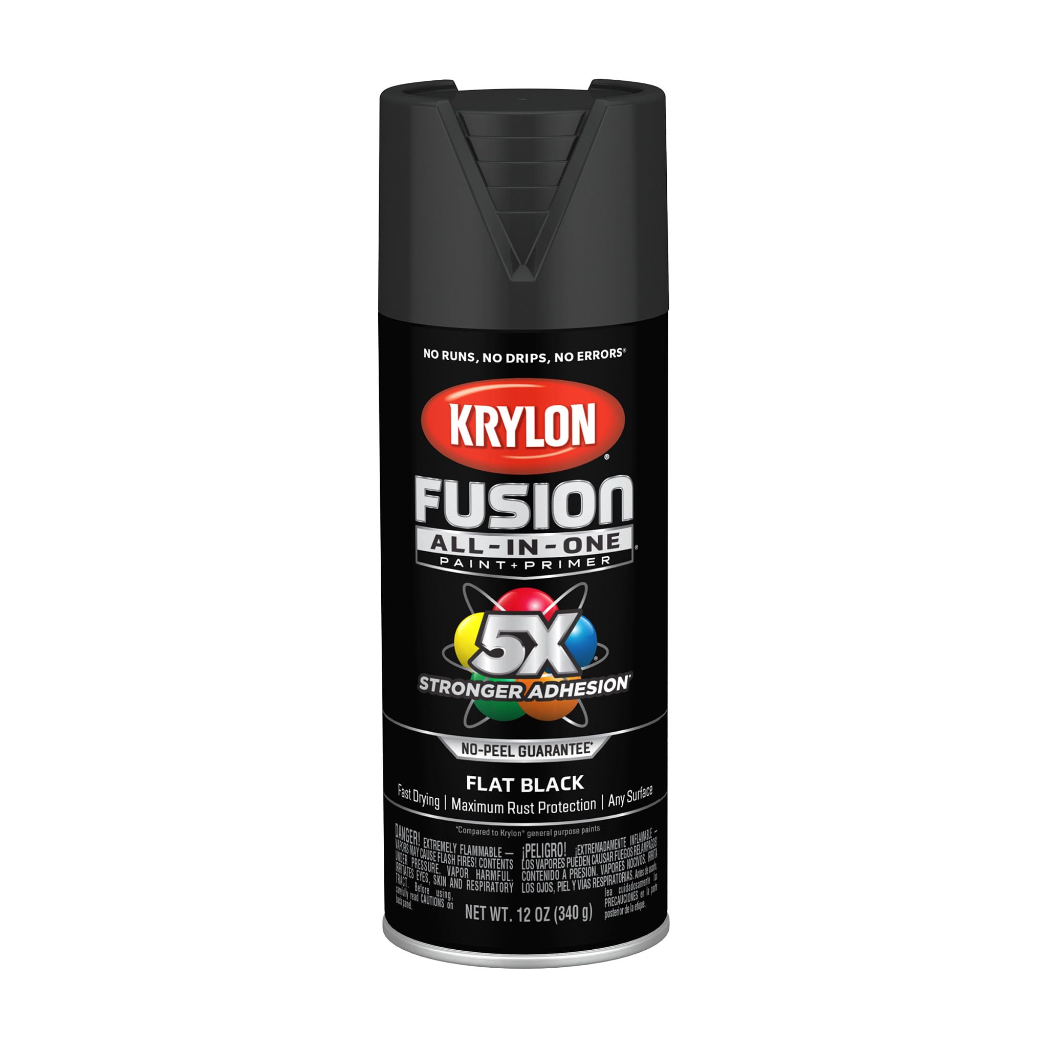 Krylon Fusion All-In-One Adhesive Spray Paint for Indoor/Outdoor Use, 12 oz, Black