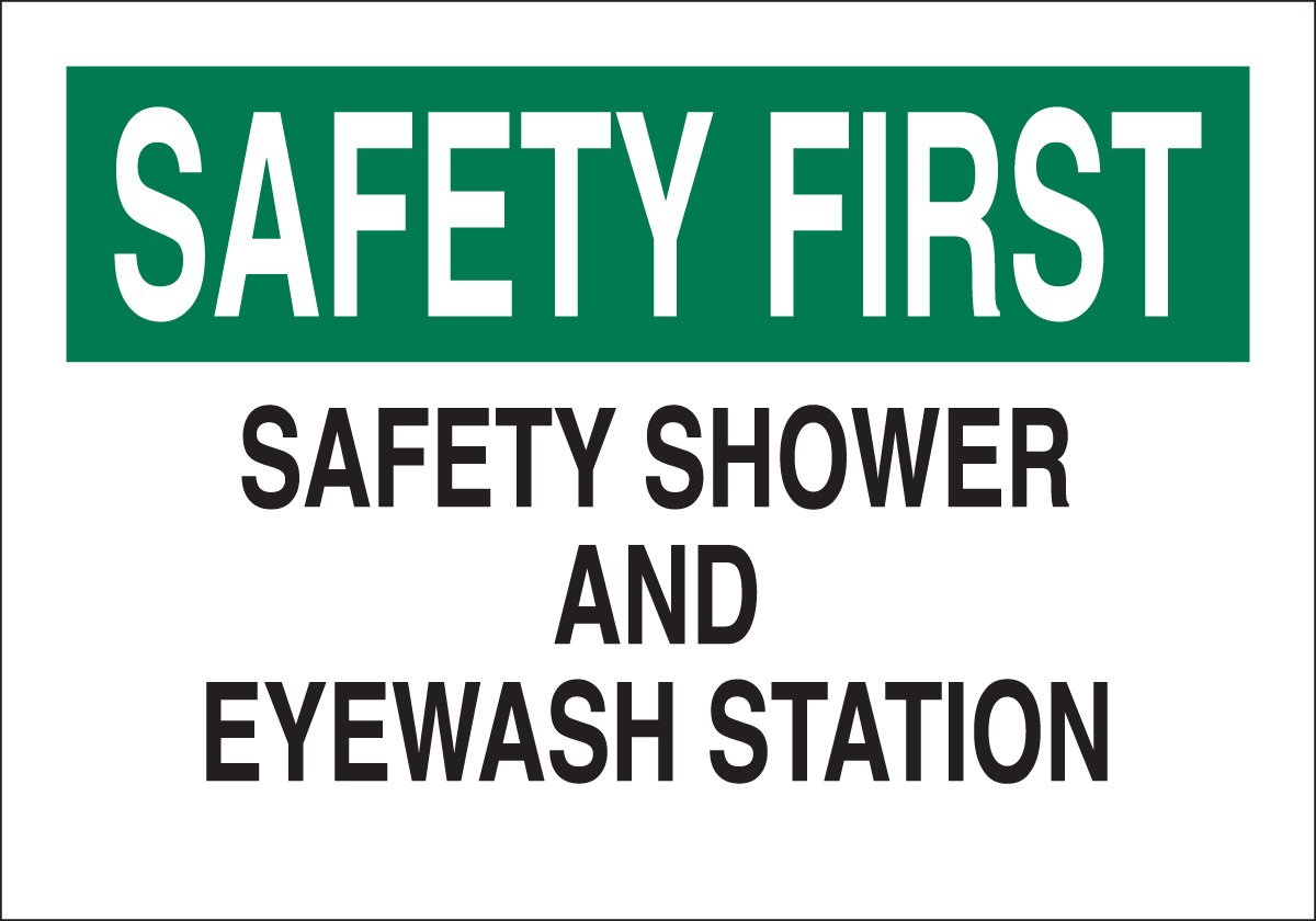 Panneau de douche de sécurité Safety Shower Brady 85338 polyester autocollant