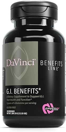 DAVINCI Labs GI Benefits - Suplemento de salud digestiva en polvo con zinc y L-glutamina* - Apoya el sistema inmunológico y la digestión saludable*