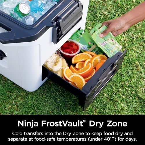 Image of Ninja FrostVault 30qt Hard Cooler with Dry Zone | Integrated Fridge-Temp Dry Storage Drawer | Premium Heavy-Duty Insulated Cooler | Keeps Ice Cold for Days | True Red | FB131RD1