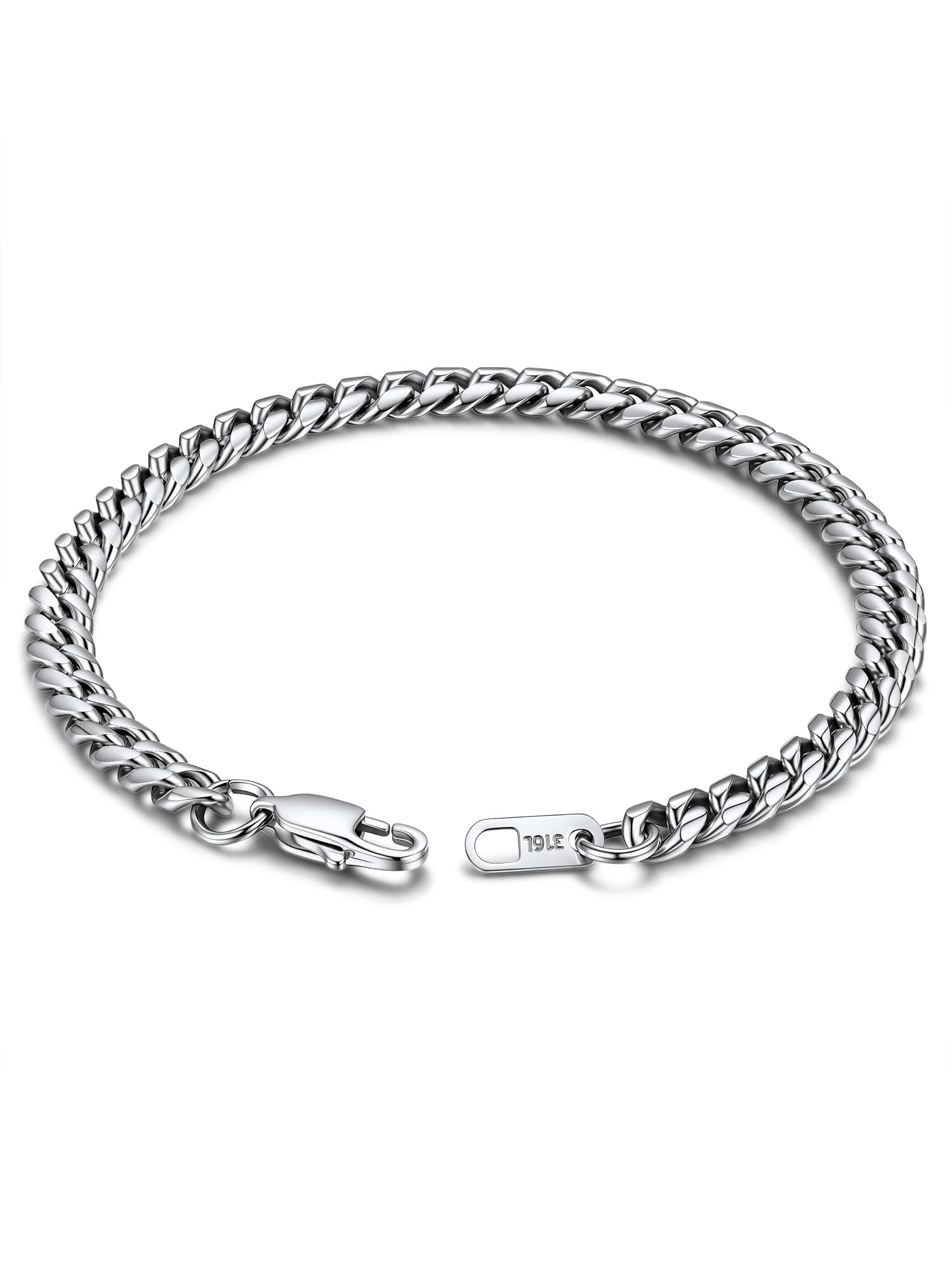 PROSTEEL Stainless Steel Bracelet for Men Women, Stylish Cuban Link Bracelets, Black/18K Gold Plated, W:4.8mm/6mm/10mm/14mm, L:19cm/21cm, Come Box