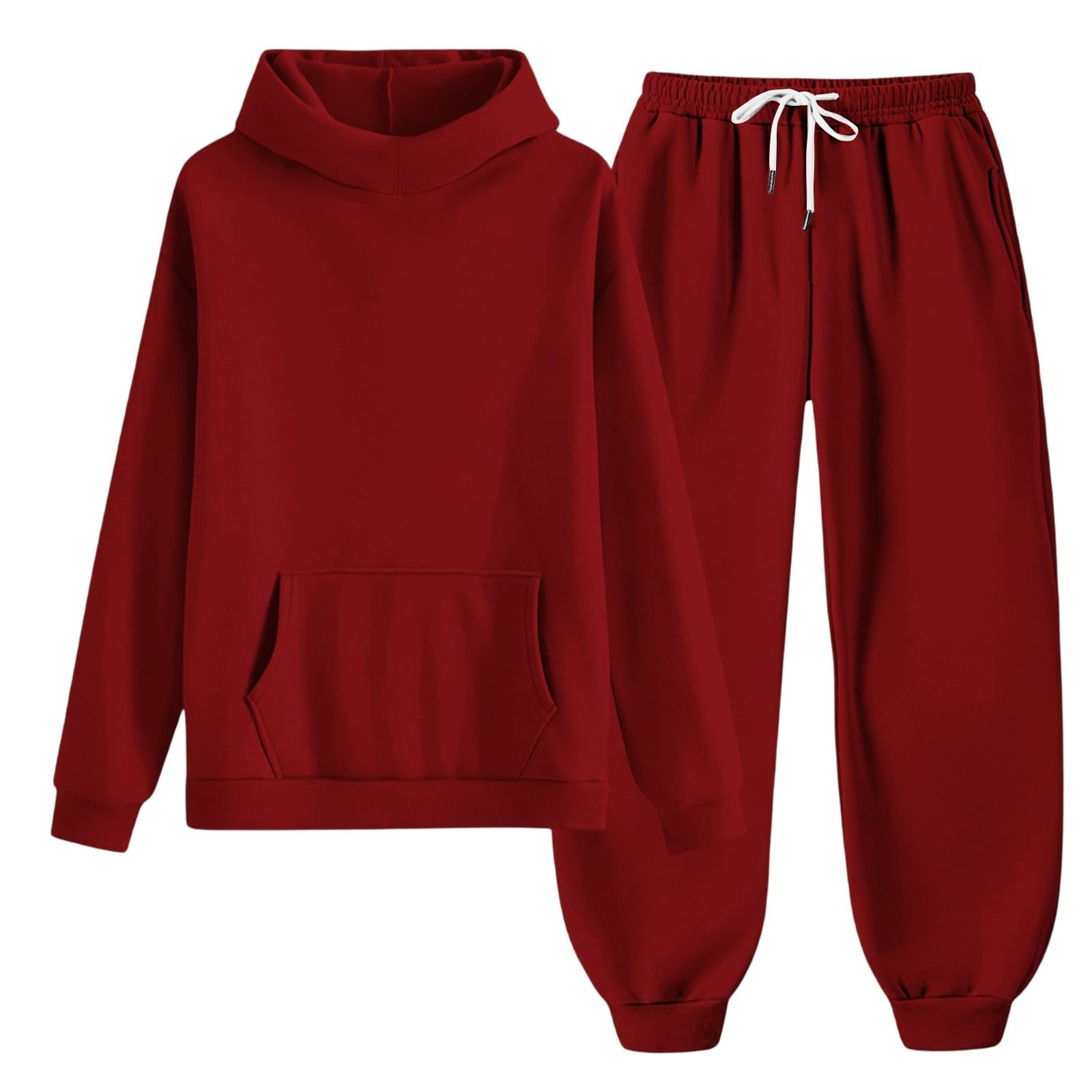WINWUQB - Tuta da jogging da ragazza con cappuccio | Accogliente Scuola Sport 2 Pezzi Maglione Pantaloni Vacanza Autunno Inverno Casual Traspirante Bambini Tuta
