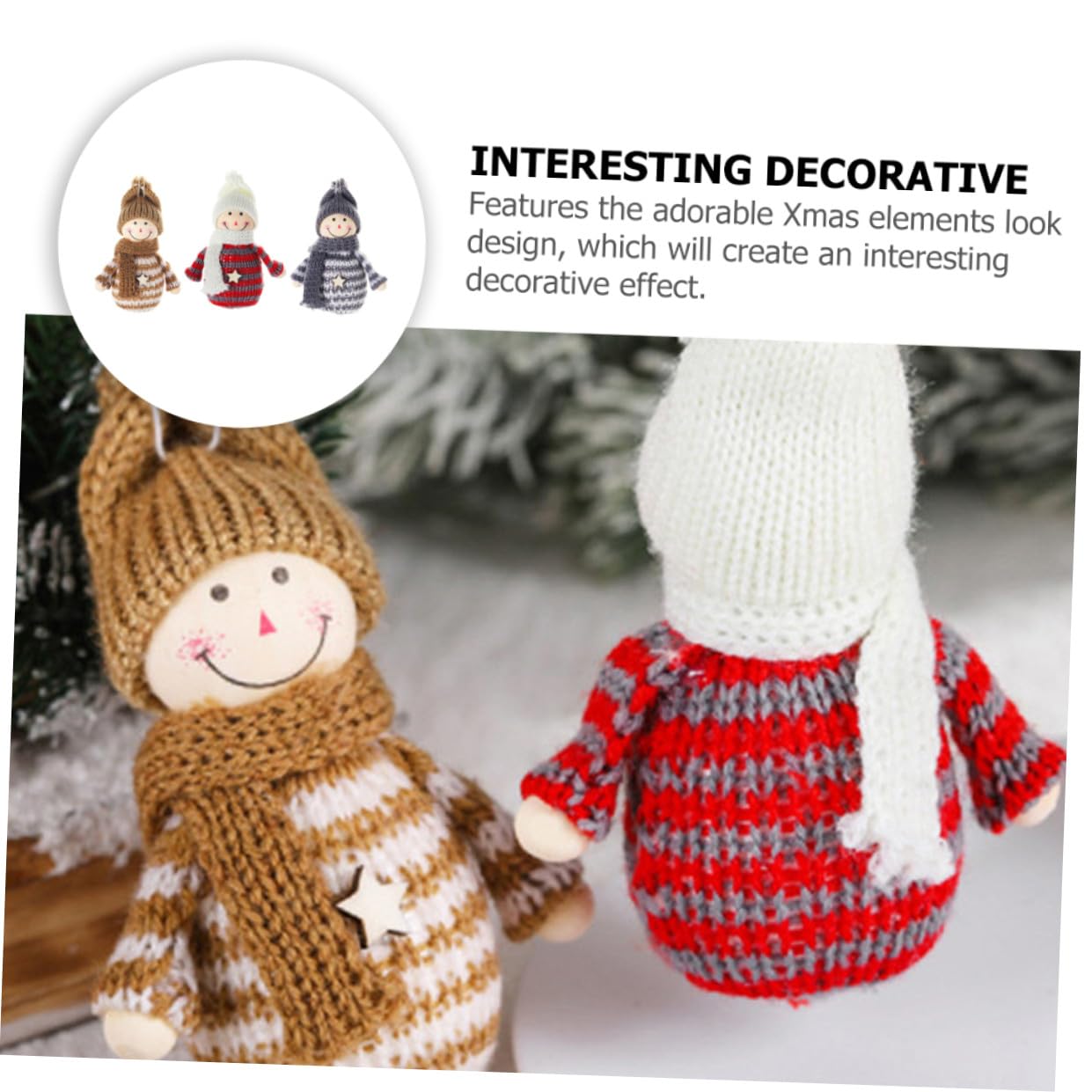 Toyvian 5 Sets Einzigartiges Schneemann-Ornament Weihnachts-schneemann-dekorationsset Weihnachts-schneemann-Puppe Festliches Hängendes Ornament Für Zuhause 3 Stück * 5