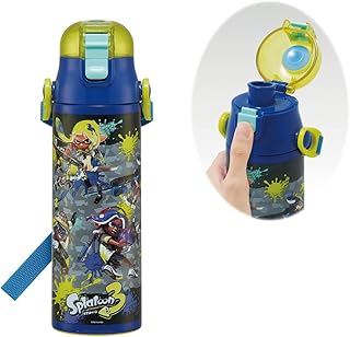 Skater SDC6N-A Children's Stainless Steel Water Bottle, Direct Drinking, 20.9 fl oz (580 ml), Splatoon 3, Children's Frien...