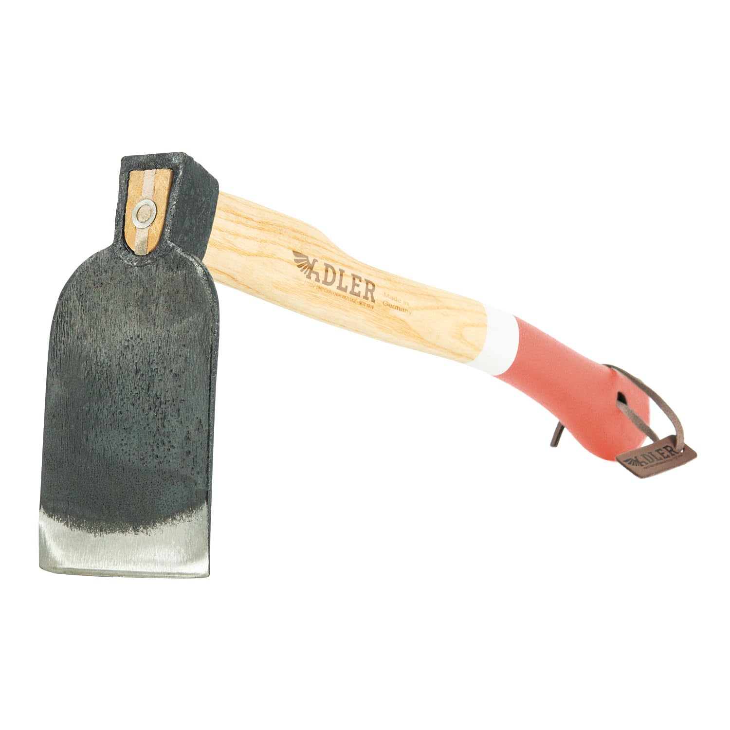 ADLER Set da giardino 3 pezzi – zappa forgiata Ivy & Cazzuola Holly – 45 cm manico in legno di frassino, certificato FSC® – Made in Germany (Daisy – 2 denti con foglia di cuore – rosa/bianco)