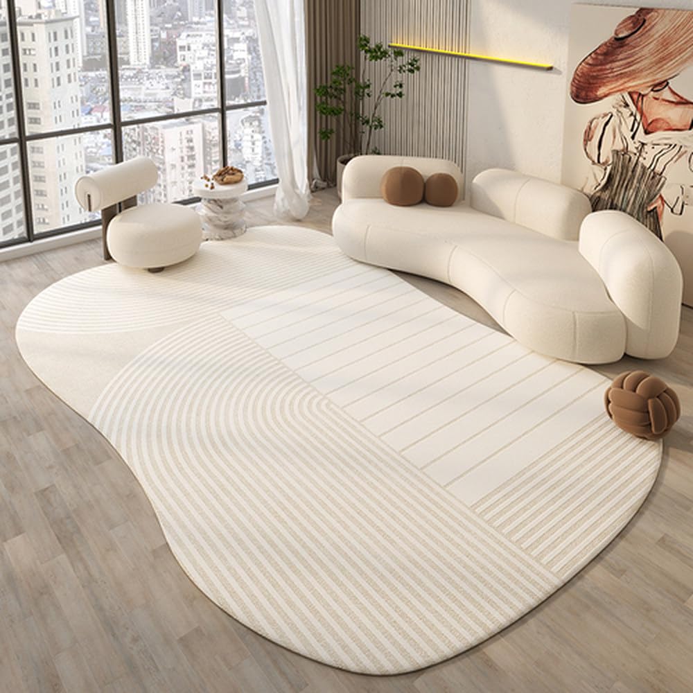 Tapis de salon irrégulier épais 180x280 pour masquer sol froid