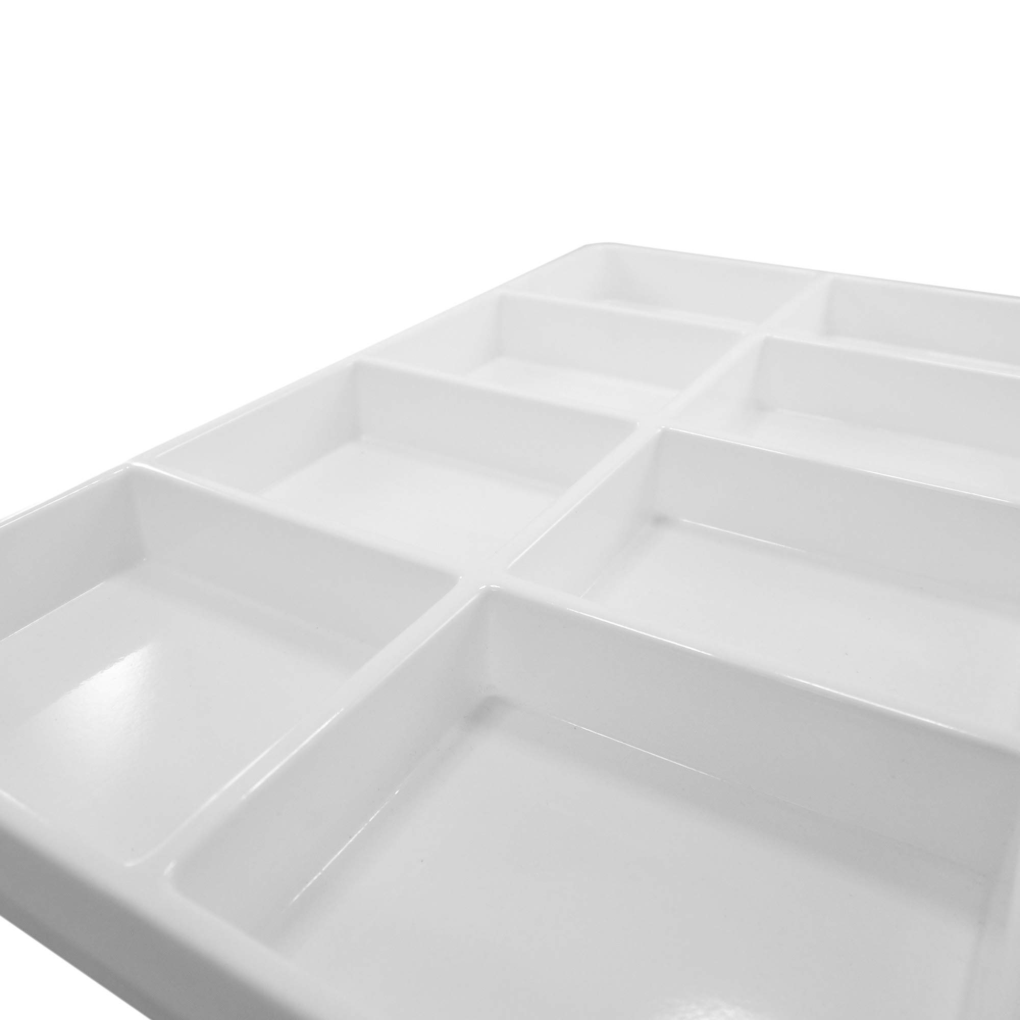 N'icePackaging - Bandeja de plástico blanco con 8 compartimentos para almacenamiento, organización, exhibición, ventas, apilamiento, clasificación, varios tamaños