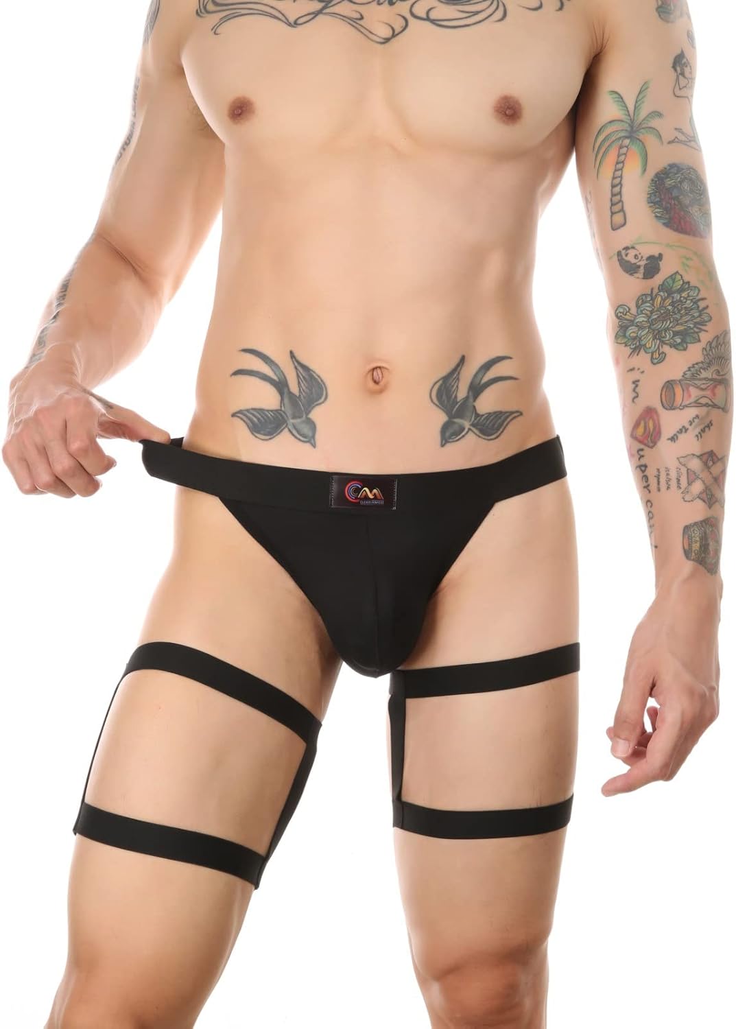 Evankin Men's Underwear Set Hollow out Brief Sexy Low Rise Jockstrap Underpants Athletic Supporter Leg Strap Thong Lingeire - Image 3