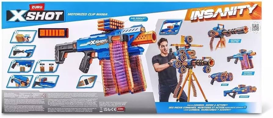 Amazon.co.jp: Zuru XSHOT Insanity 電動クリップブラスター&ダーツ72