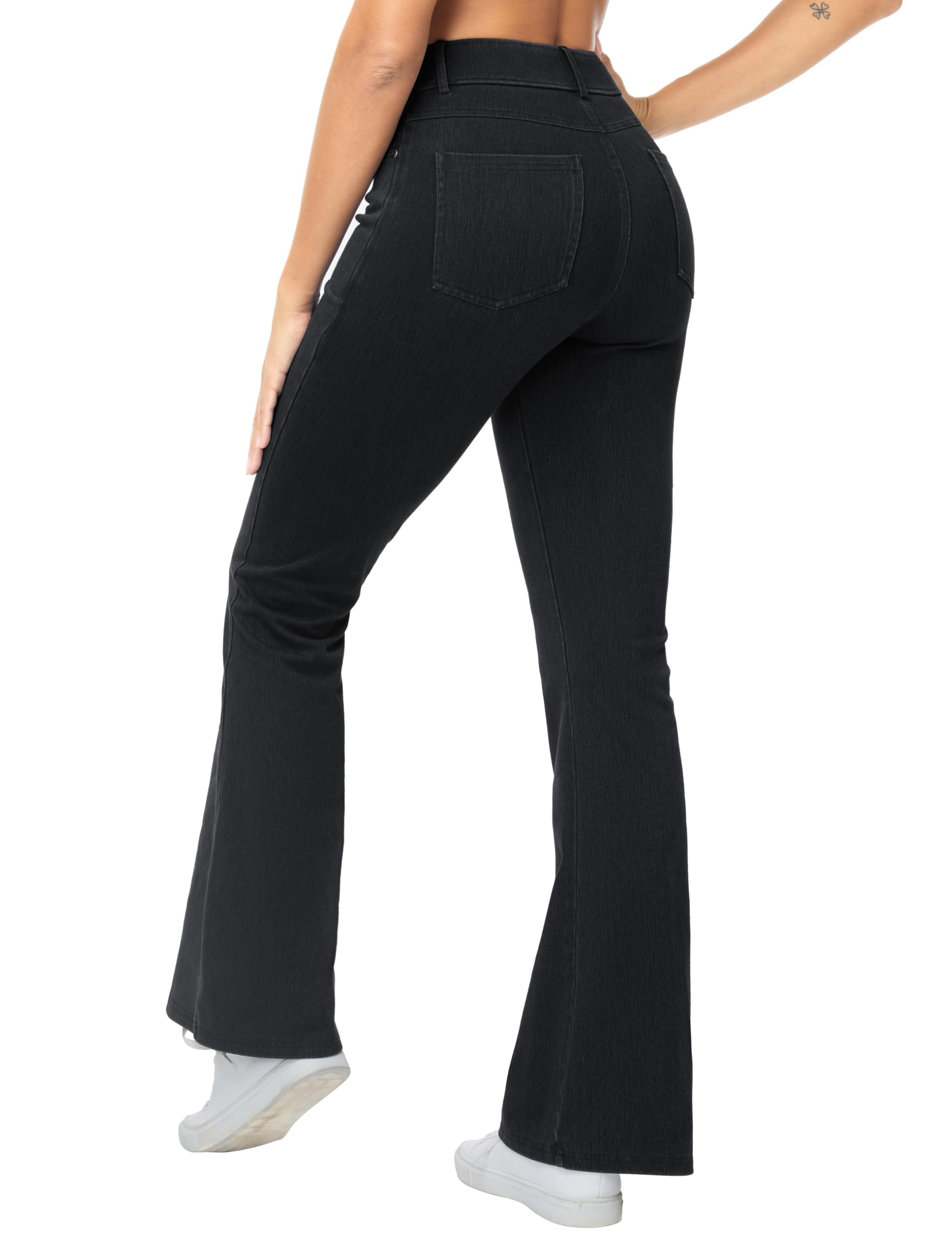 THE GYM PEOPLE Jeans da donna elasticizzati con fondo a campana, gamba larga, traspiranti, con tasche