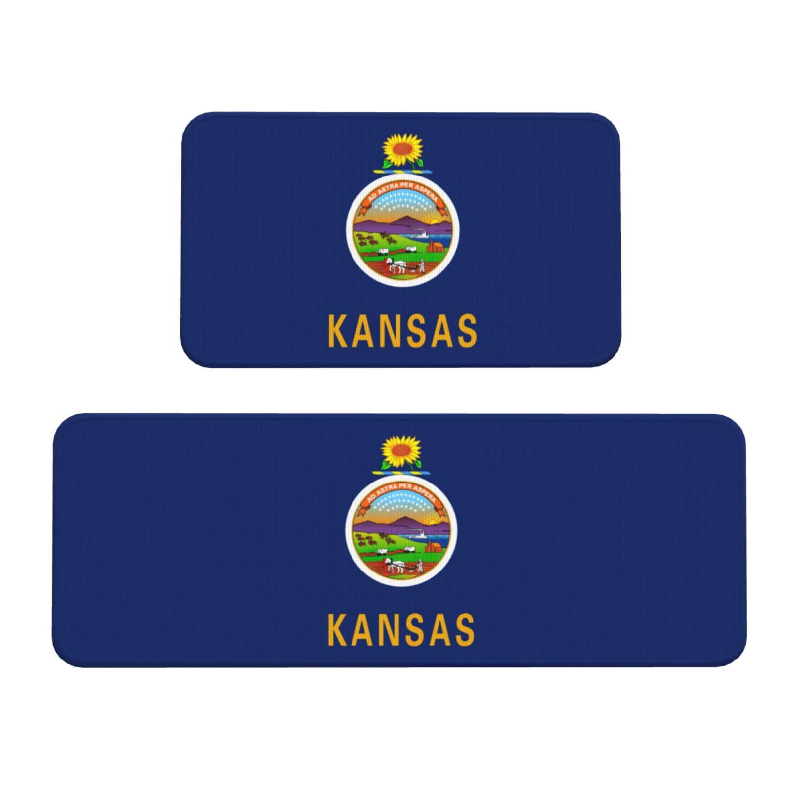 Tapis de cuisine antidérapants lot de 2 grand confort motif Kansas