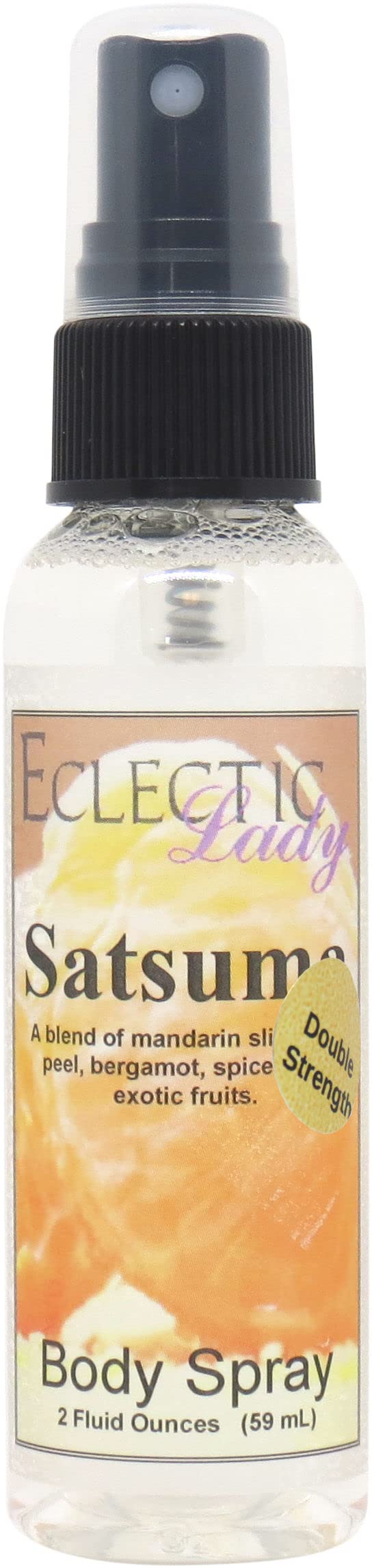 Eclectic Lady Satsuma Body Spray, Double Strength, 2 ounces, Body Mist for Women with Clean, Light & Gentle Fragrance, Cologne with Soft, Subtle Aroma For Daily Use