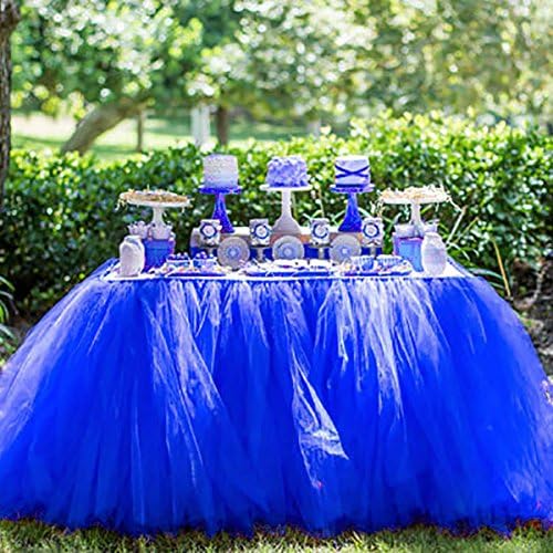 White Handmade Tulle Table Skirt for Wedding Head Bridal Baby Shower Decoration