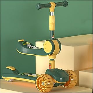 Scooters for Kids Scooters for Adults 3 Wheel Kick Scooter, Kick Scooter For Kids，Children's Scooter With Folding Seats 4 Level Adjustable Heights With Music Function Glowing Wheels，For Children Over