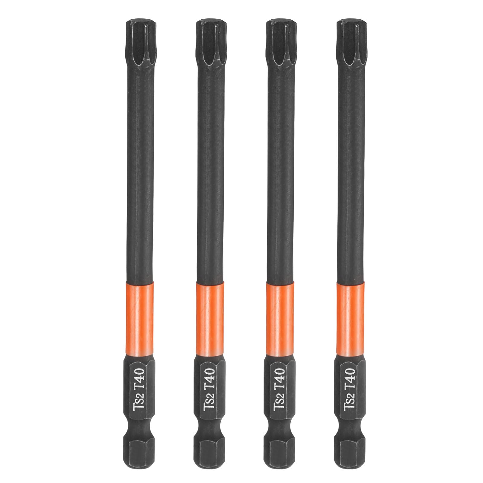 sourcing map 4pcs T40 Torx Head Screwdriver Bit 100mm Long 1/4" Hex Shank