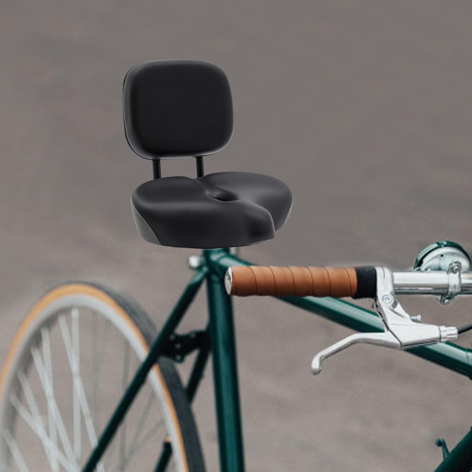 Siège de vélo avec dossier, coussin de siège de vélo extra large, siège ergonomique pour tricycle, selle de dossier réglable, capacité de charge 100 kg, pour VTT, tricycle navetteur