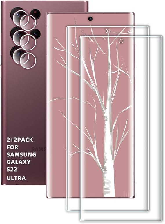 ZOLMAG 2 Pack Screen Protector for Samsung Galaxy S22 Ultra,[Anti