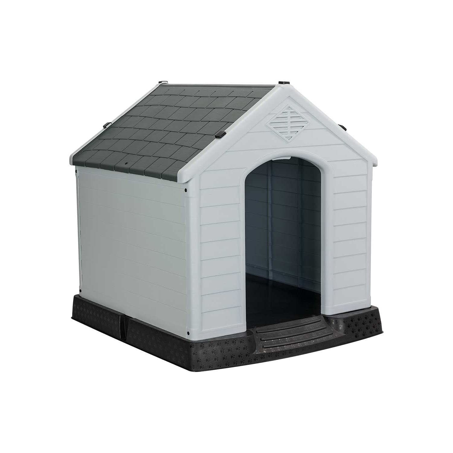 THINIA HOME Caseta para Perros Pequeños Dimensiones 66,5x73,6x71cm | Caseta de Plástico 100% Reciclable y Ecológico | Caseta Mascota Exterior e Interior
