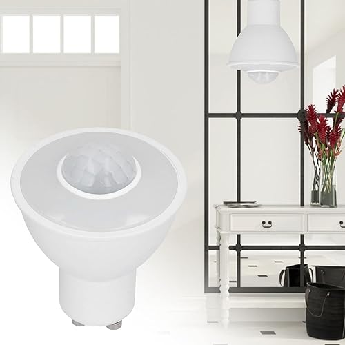 Miniatura 2 de GU10 LED Sensor de Movimiento Infrarrojo Inducción Humana Bombilla de Repuesto Luz Cálida para Techo Pasillo Porche Lavandería Garaje 3000K 5W 500LM