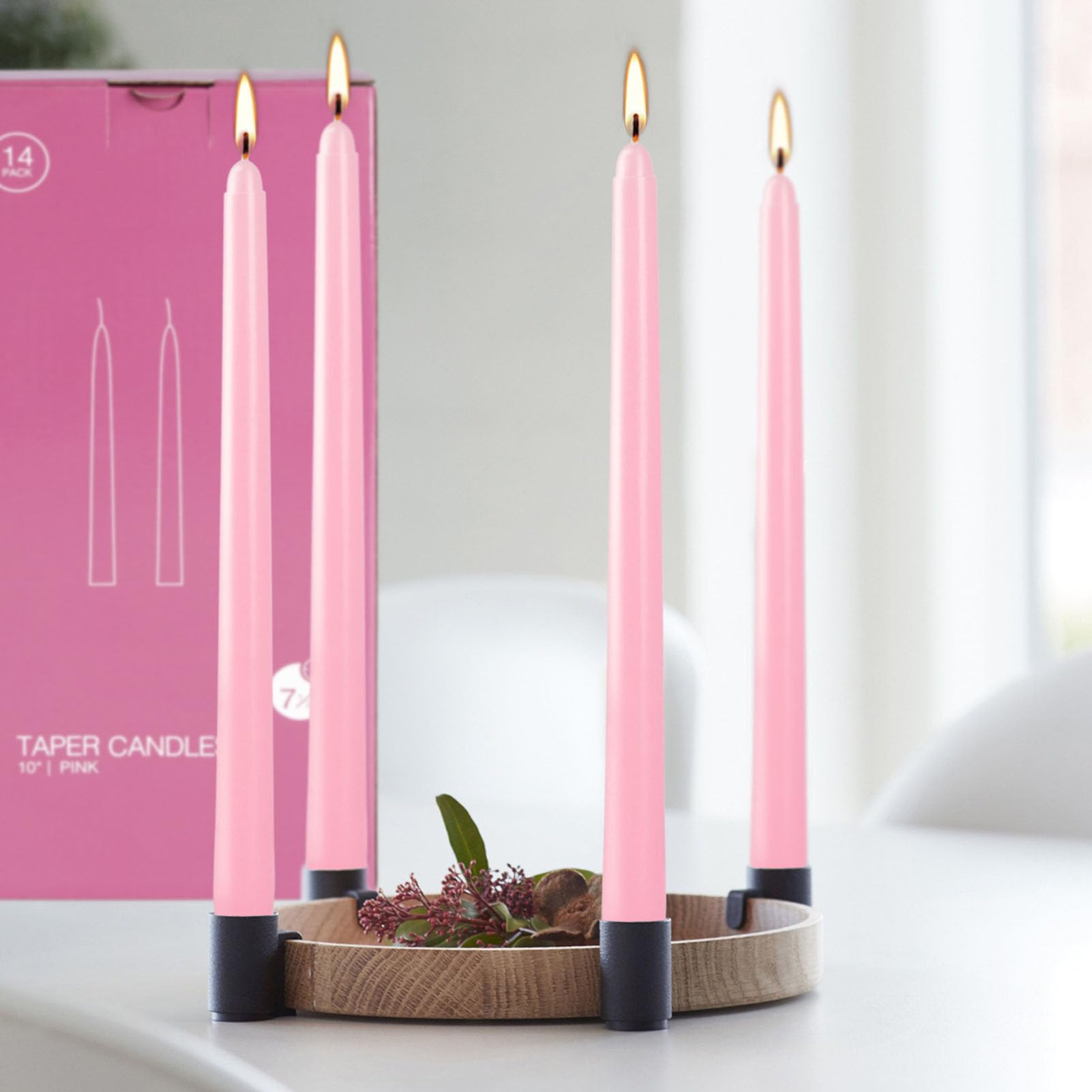 Fabater Set di 14 Candele Natalizie Dell'Avvento, Candele Coniche, 25,4 Cm, Rosa, Natalizie, Candelieri, per Matrimoni, Avvento, Casa, Chiesa, Decorazioni, Feste