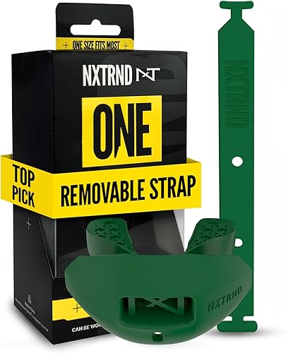 Miniatura 26 de Nxtrnd One - Protector bucal de fútbol, correa incluida, se adapta a adultos y jóvenes (azul claro)