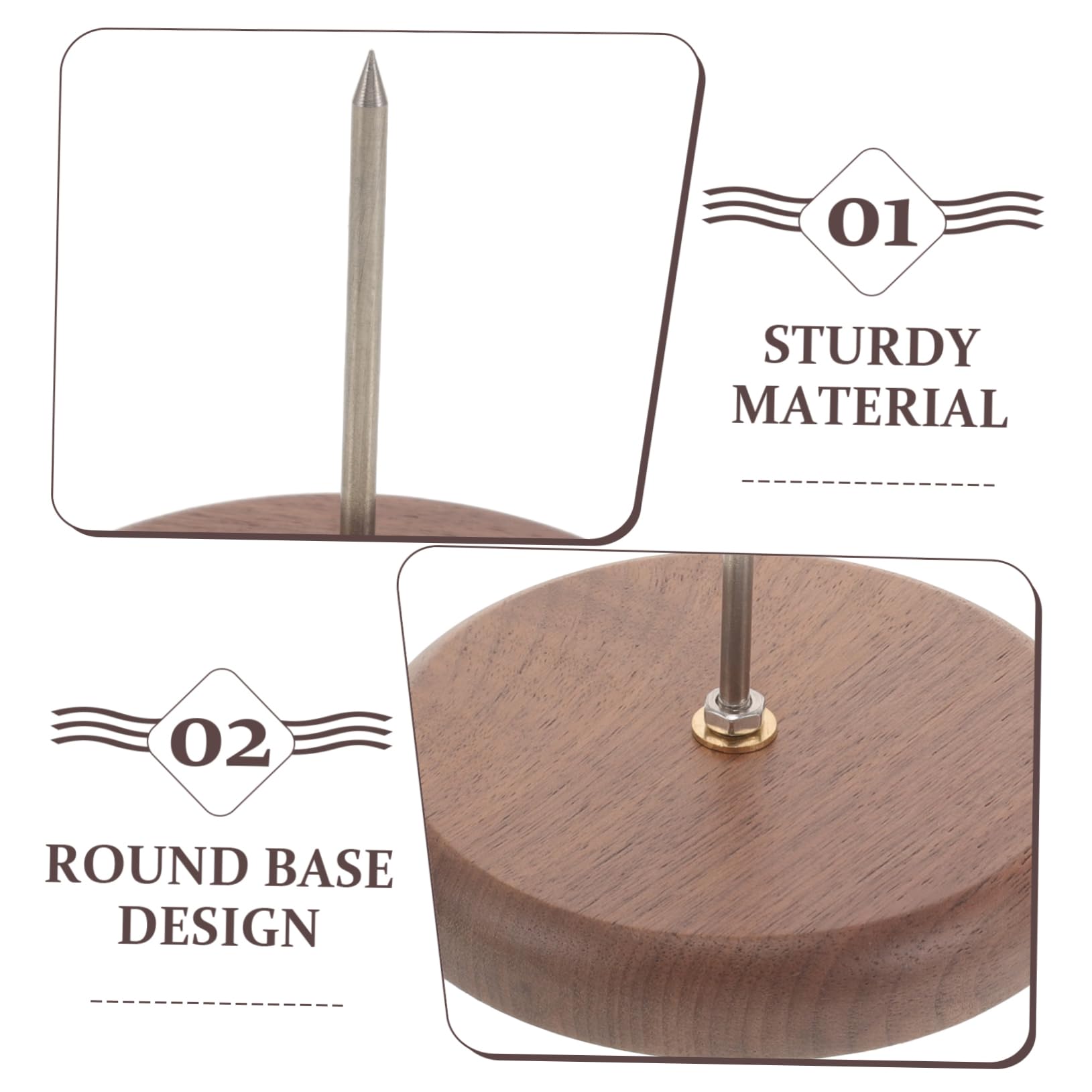 SHINEOFI 3pezzi Porta Ricevute Di Noce Con Punta Per Ufficio e Ristoranti Supporto Per Fatture e Memo Da Tavolo Design Elegante e Funzionale