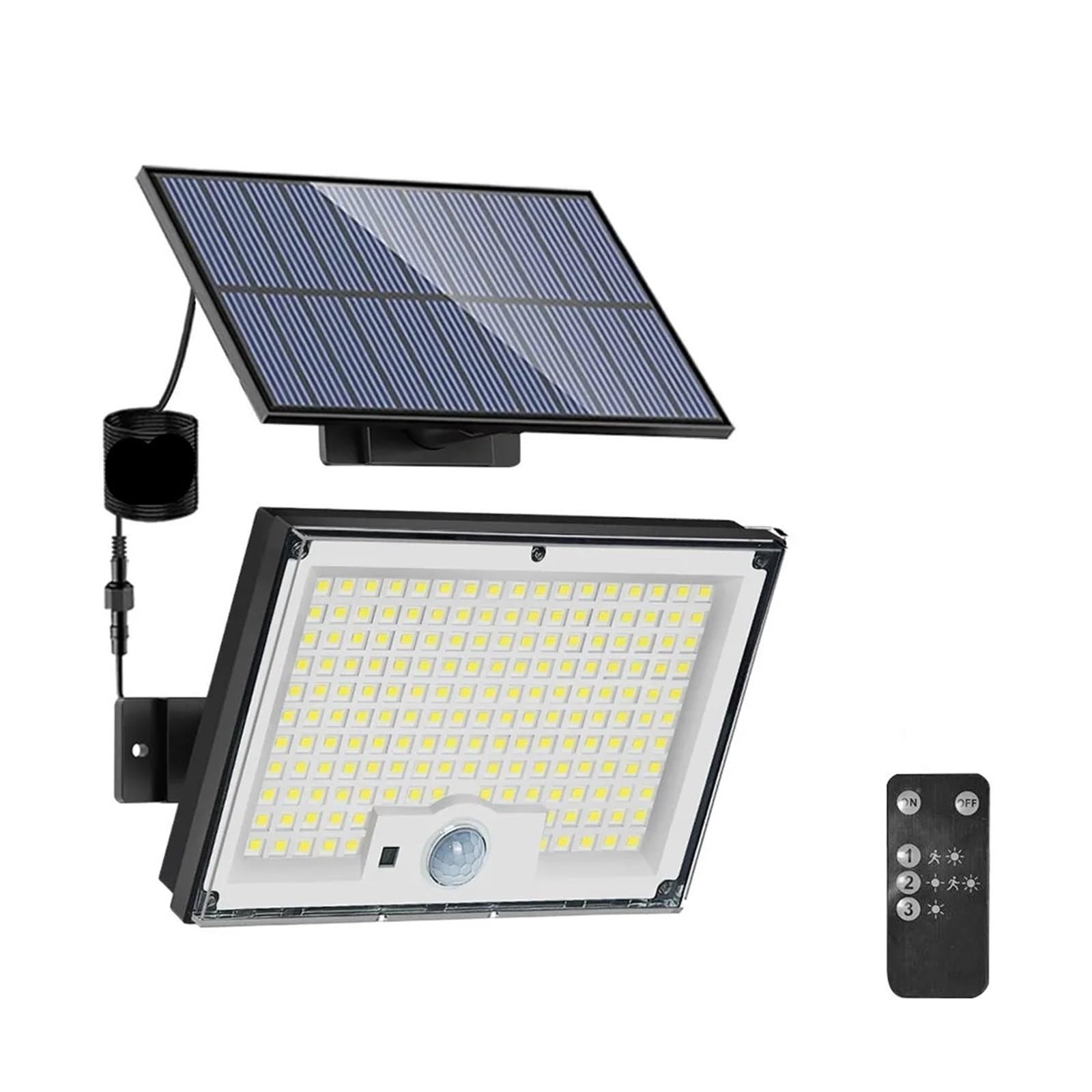 Oświetlenie zewnętrzne solarne 172 LED, 3 tryby, czujnik ruchu, wodoodporne, 318 LED, reflektory solarne, ogród, patio(172 LED 1PC)