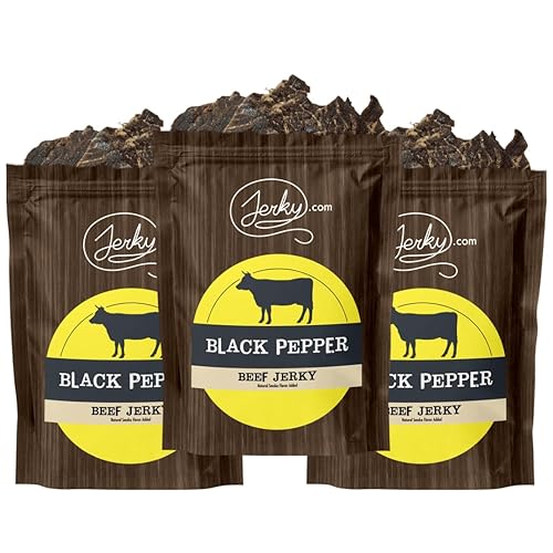 All Natural Best Beef Jerky - Sin conservantes añadidos, sin MSG o nitratos añadidos, 100% saludable, carne seca magra (pimienta negra, 7.5 onzas