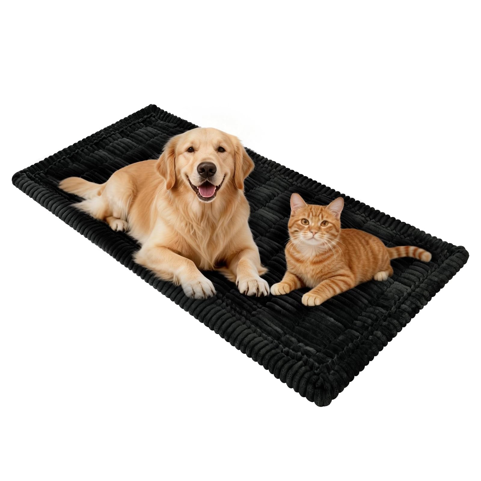 BREEZENEST Non-Slip Heavy Duty Car Dog Mat - Boot & Rear Seat Pet Cushion, Anti-Bite Wear-Resistant Floor Liner, Machine Washable for Vehicle Interiors (black)