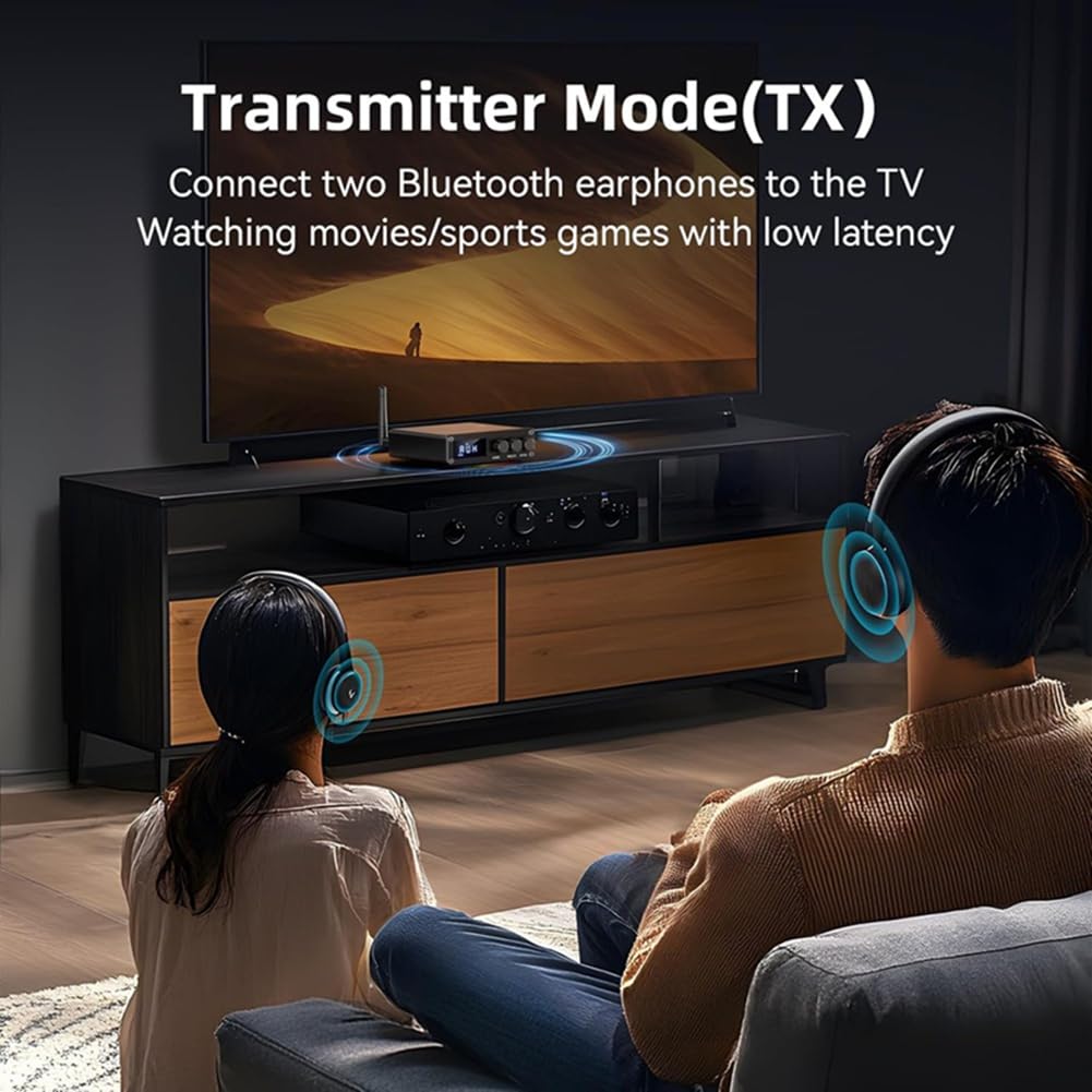 Transmisor y Receptor Bluetooth 5.2 para TV, Equipo de Música, Auriculares Bluetooth, Adaptador Decodificador de Audio Bluetooth HD de Baja Latencia.