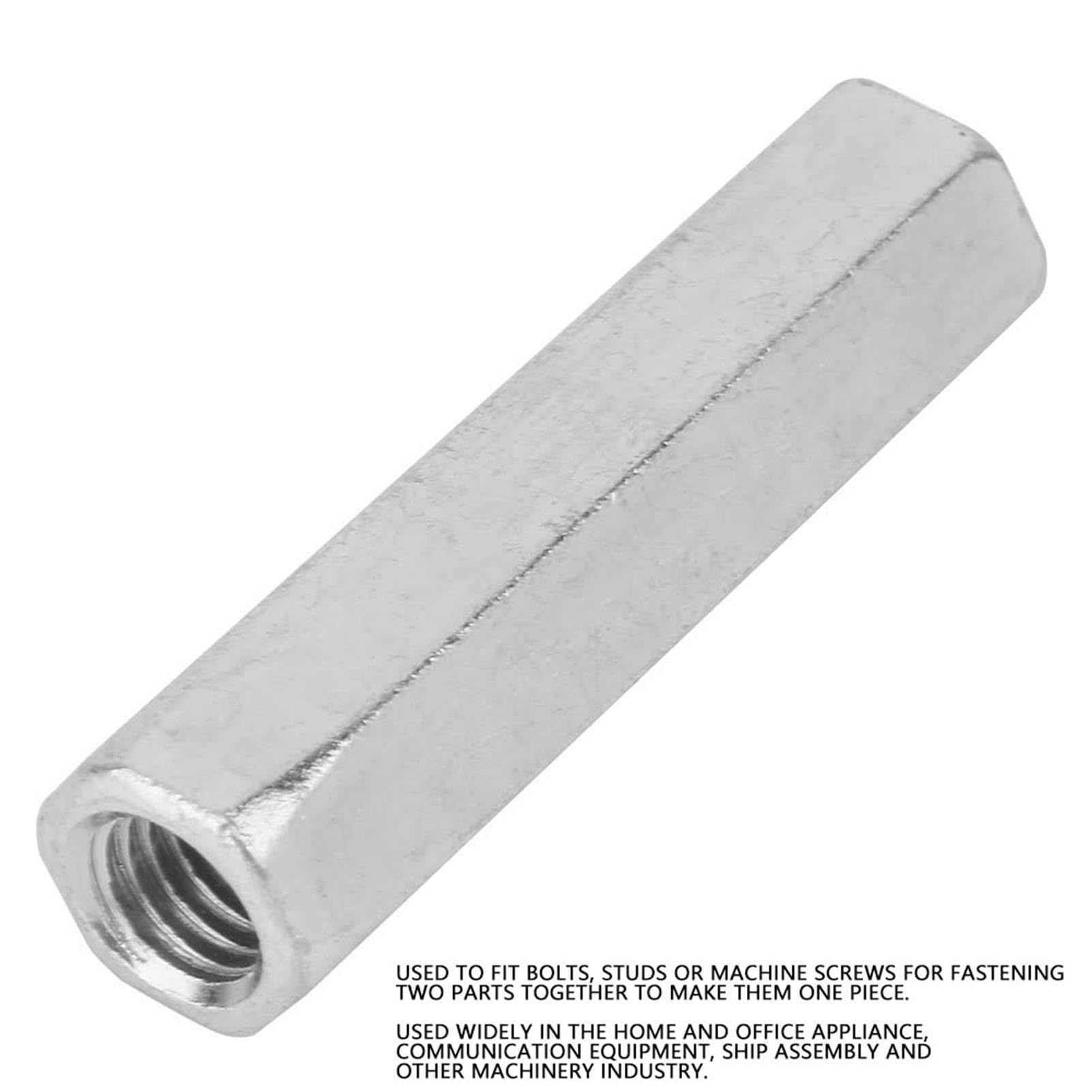 WGFOIP 5pcs M8 * 50 Long Round Coupling Nut, Hexagonal Sleeve Nut Standoff M8 Threaded Fasteners for Workshop Industrial Constructor - Image 4