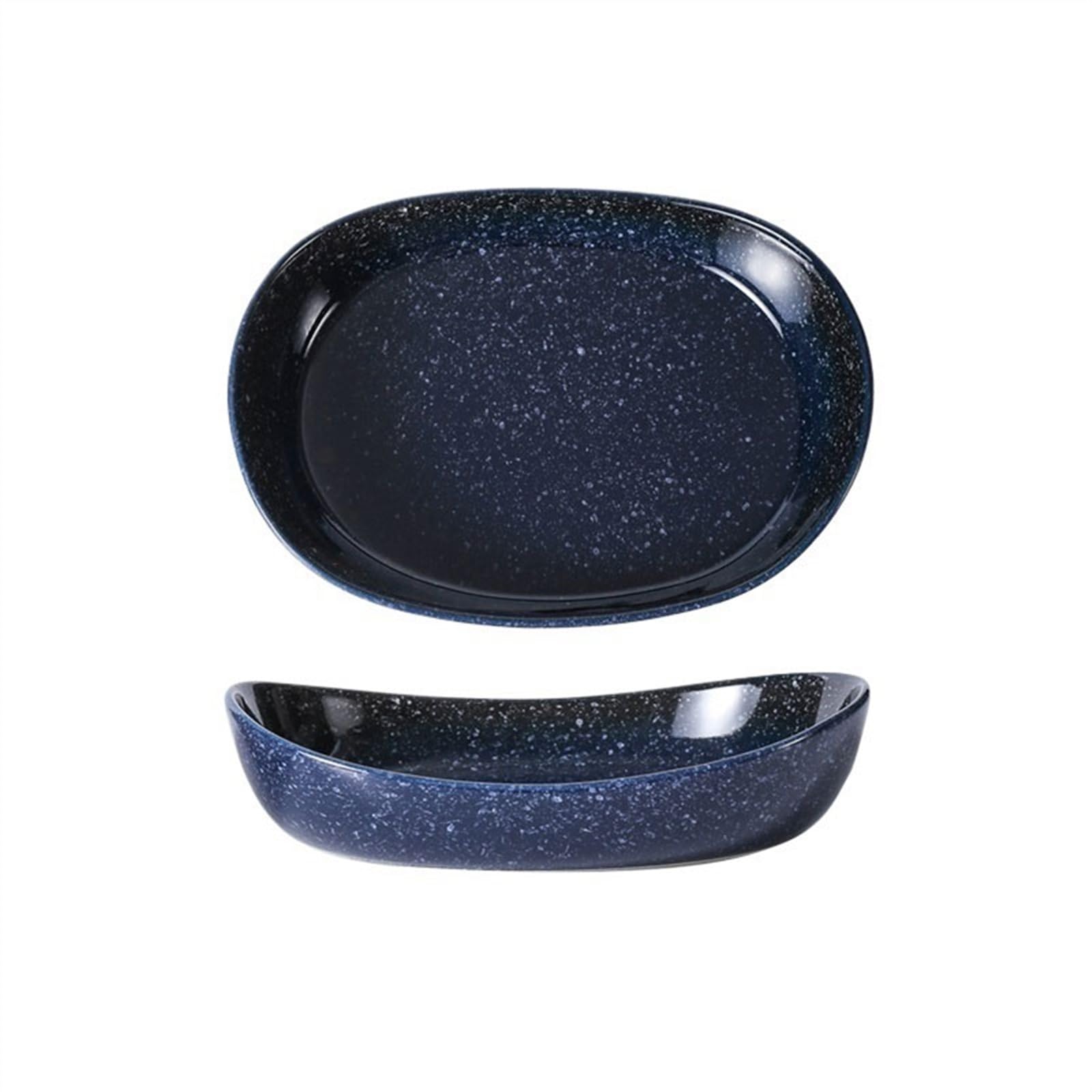 Versátil Bandeja for hornear resistente a altas temperaturas, plato for el hogar(Dark blue,10inches)