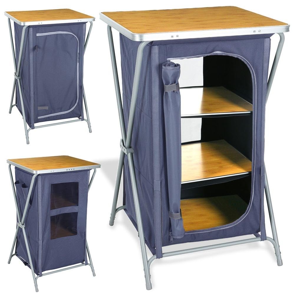 Armoire de voyage pliable de camping Vilde meuble rangement de tente compact