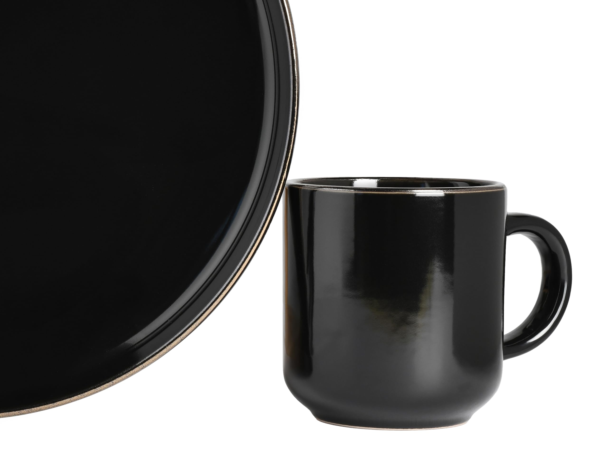 CreaTable, 24786, Serie Nordic Festive Schwarz, 30-teiliges Geschirrset für 6 Personen, Kombiservice aus Steinzeug, spülmaschinen- und mikrowellengeeignet, Qualitätsproduktion